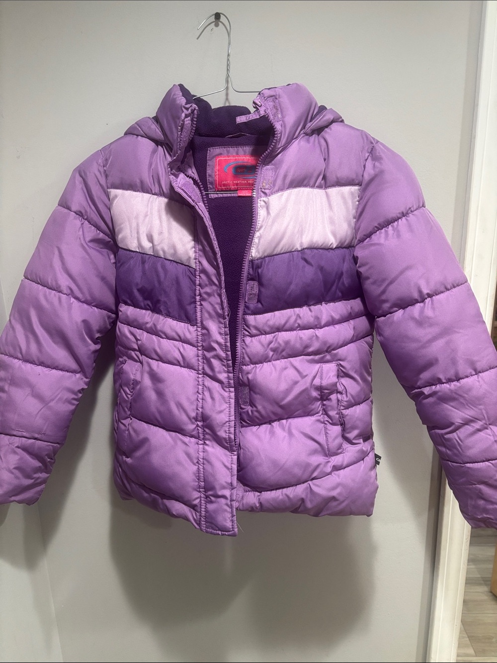 Kids' Purple Hooded Puffer Jacket - Lightweight Insulated Coat